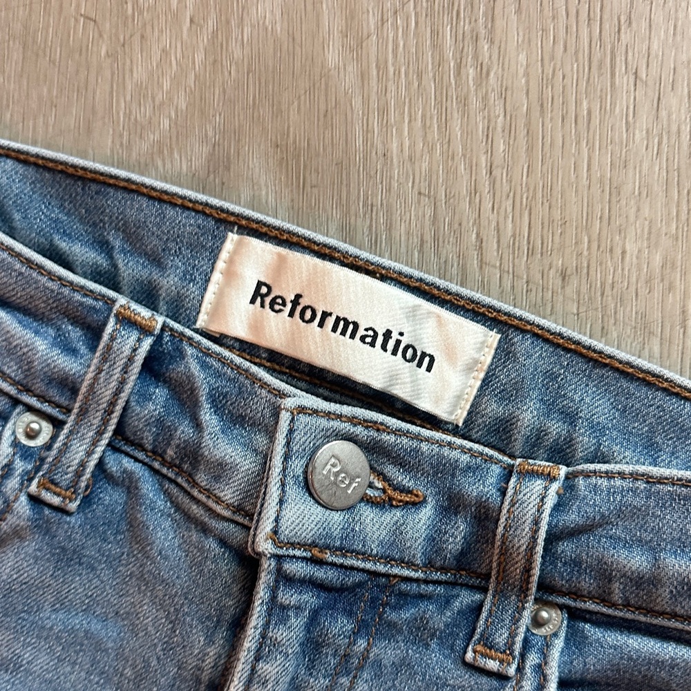 Reformation Light Blue Distressed Skinny Jeans - Picture 2 of 7